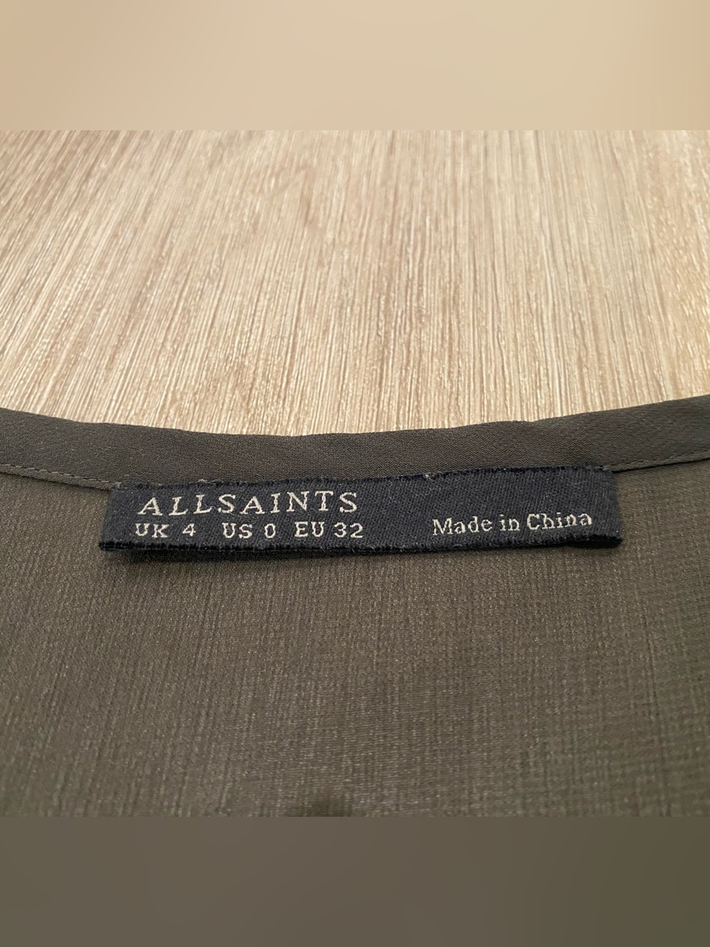 Allsaints Lance Dress Sheer Black with Taupe Inner Slip Size 0 Originally $240 - Picture 10 of 11